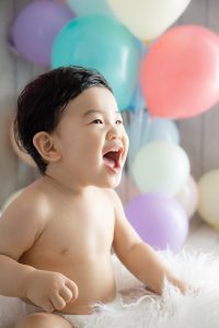 タイニートーズ男の子赤ちゃん島田市藤枝市焼津市静岡市1歳1才誕生日記念写真ケーキスマッシュケーキ